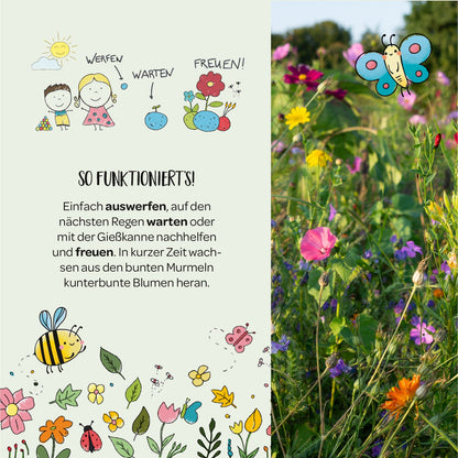 10x5 Blumenmurmeln im Tütchen "Ostergrüße"
