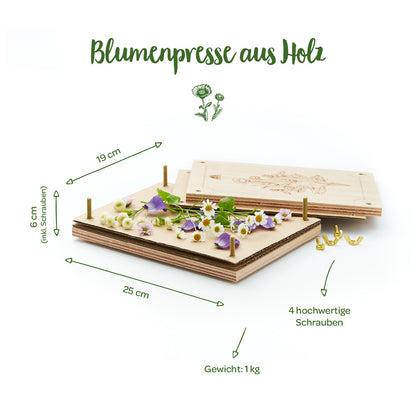 Flower press for flowers, blossoms &amp; co.