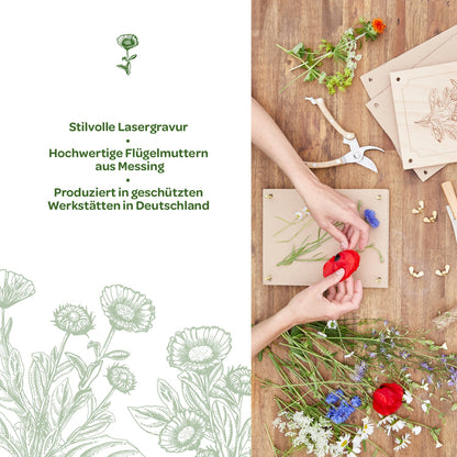 Flower press for flowers, blossoms &amp; co.