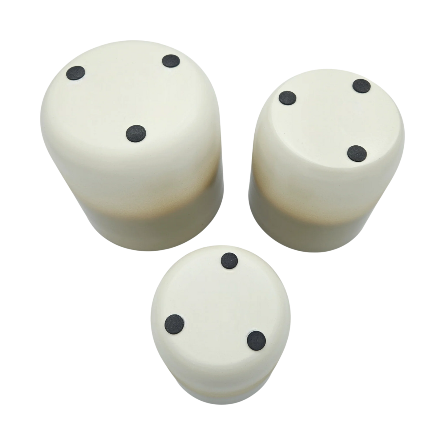 Pflanztopf Übertopf Blumentopf 3er Set Metalltopf creme beige rund Pflanzenübertopf