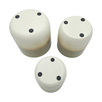 Pflanztopf Übertopf Blumentopf 3er Set Metalltopf creme beige rund Pflanzenübertopf