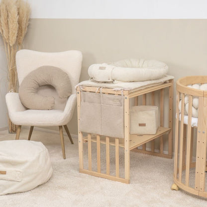 Babybett Organizer Teddystoff Boucle - Aufbewahrung fürs Babyzimmer