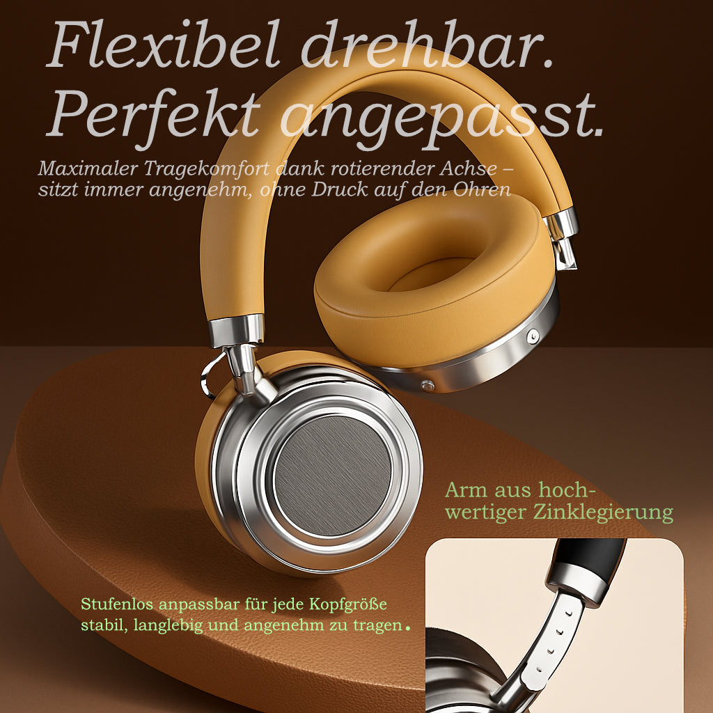 Retro Bluetooth 5.4 Kopfhörer HiFi Bass 38h Akku Gaming Low Latency