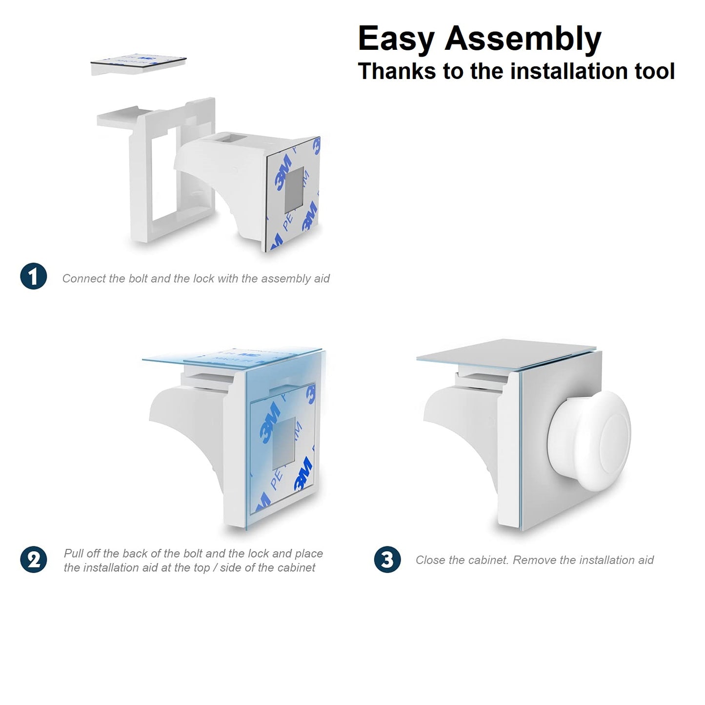 Magnetic Cabinet Lock for Baby Safety 10 Locks + 2 Keys