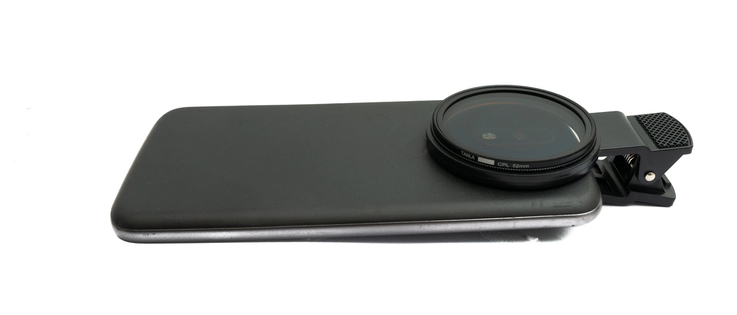 SYSTEM-S CPL 52 mm Filter Circular Polarizer Linse mit Clip für Smartphone in Schwarz