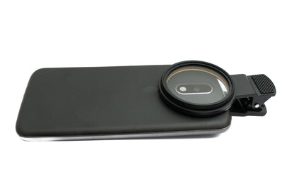 SYSTEM-S Star Burst Filter 52 mm 360° Cross Flare Linse mit Clip für Smartphone in Schwarz