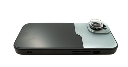 SYSTEM-S Super Makro Linse 30x 37 mm Mikroskop Filter mit Hülle für iPhone 15