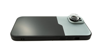 SYSTEM-S Super Makro Linse 30x 37 mm Mikroskop Filter mit Hülle für iPhone 15 Plus