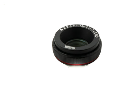 SYSTEM-S Makro Linse 2,8x 37 mm HD Filter mit Hülle für iPhone 15 in Schwarz Grau