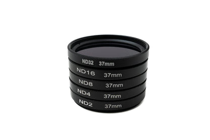 SYSTEM-S ND Filter Set 37 mm Neutraldichte mit Gewinde Hülle und Tasche für iPhone 15 Pro
