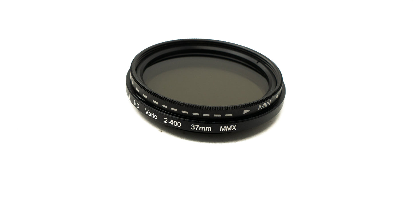 SYSTEM-S ND Vario Filter 37 mm 2 bis 400 Neutraldichte mit Gewinde Hülle für iPhone 15 Plus