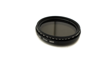 SYSTEM-S ND Vario Filter 37 mm 2 bis 400 Neutraldichte mit Gewinde Hülle für iPhone 15 Pro