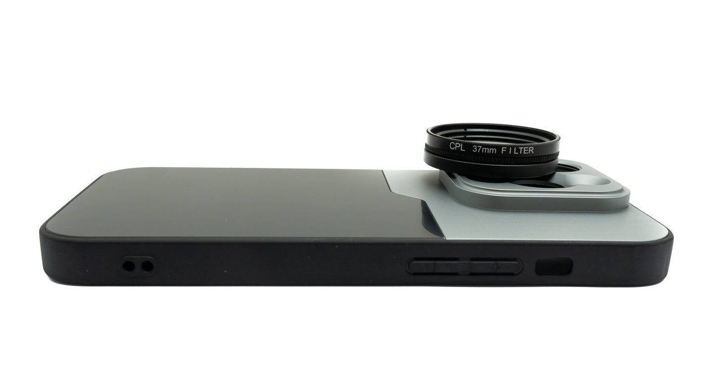 SYSTEM-S CPL Filter 37 mm Circular Polarizer Linse mit Gewinde Hülle für iPhone 14 Pro