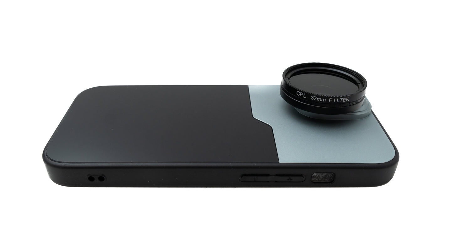 SYSTEM-S CPL Filter 37 mm Circular Polarizer Linse mit Gewinde Hülle für iPhone 15