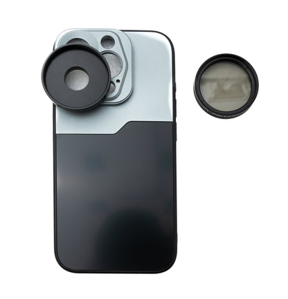SYSTEM-S CPL Filter 37 mm Circular Polarizer Linse mit Gewinde Hülle für iPhone 15 Pro