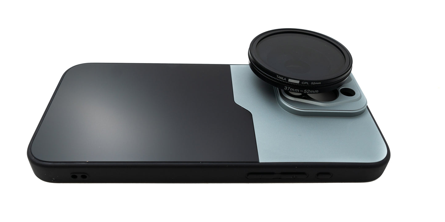 SYSTEM-S CPL Filter 52 mm Circular Polarizer Lens with Thread Case for iPhone 15 Pro Max