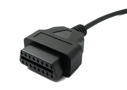 SYSTEM-S OBD2 16 Pin Kabel 30 cm Diagnose Scanner Adapter für Tesla Model 3 & Y in Schwarz