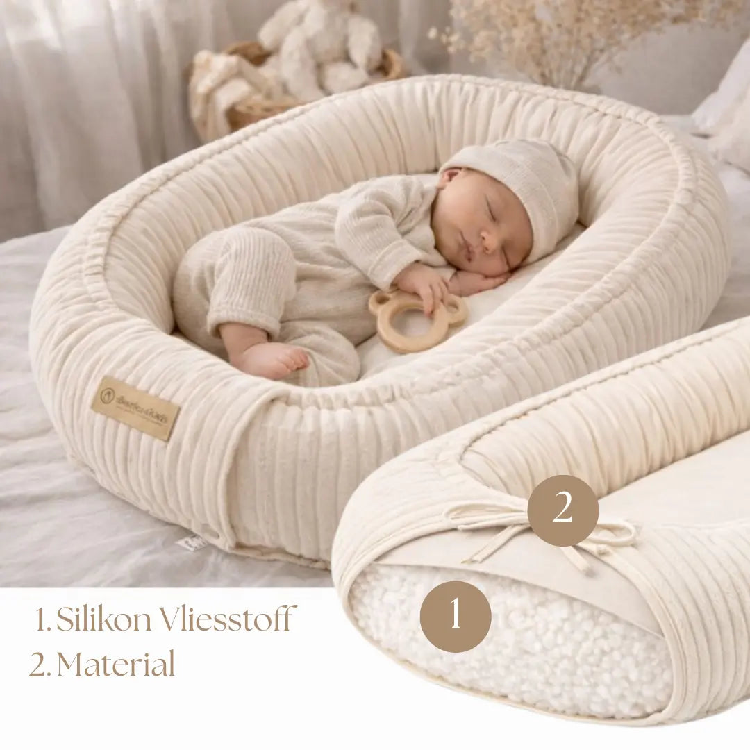 Babynest Cord creme – weich & mitwachsend