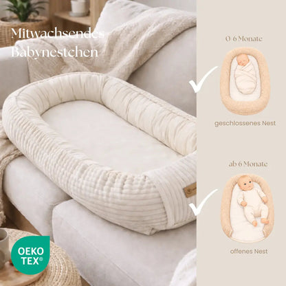 Babynest Cord creme – weich & mitwachsend