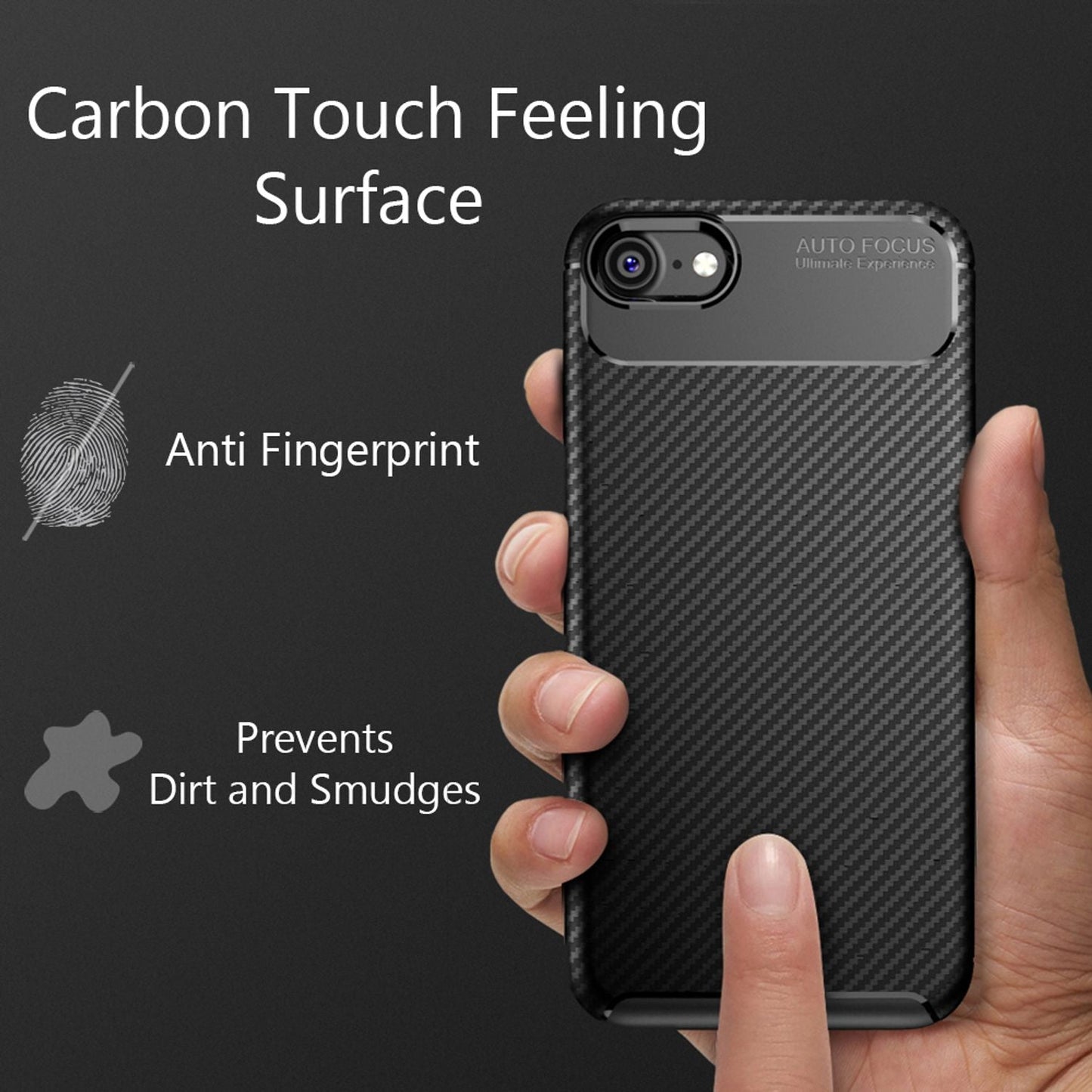 NALIA Silikonhülle für iPhone 7 / 8 / SE 2020 / SE 2022 – Rutschfest & Matt – VORTEX (Gebürstete Optik & Carbon Design) – Marke aus Berlin