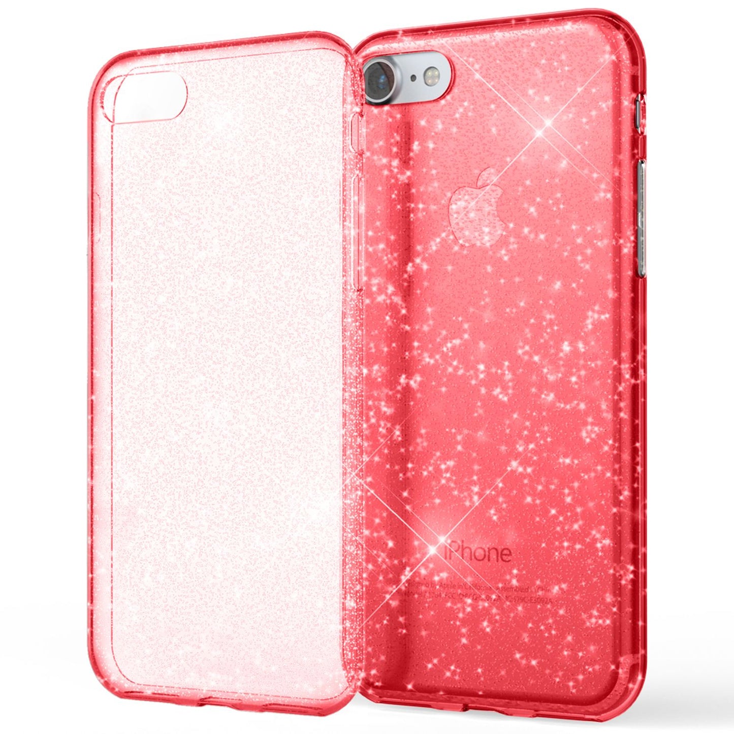 NALIA Handy Hülle für iPhone SE 2020 / 8 / 7, Glitzer Case Cover Schutz Tasche