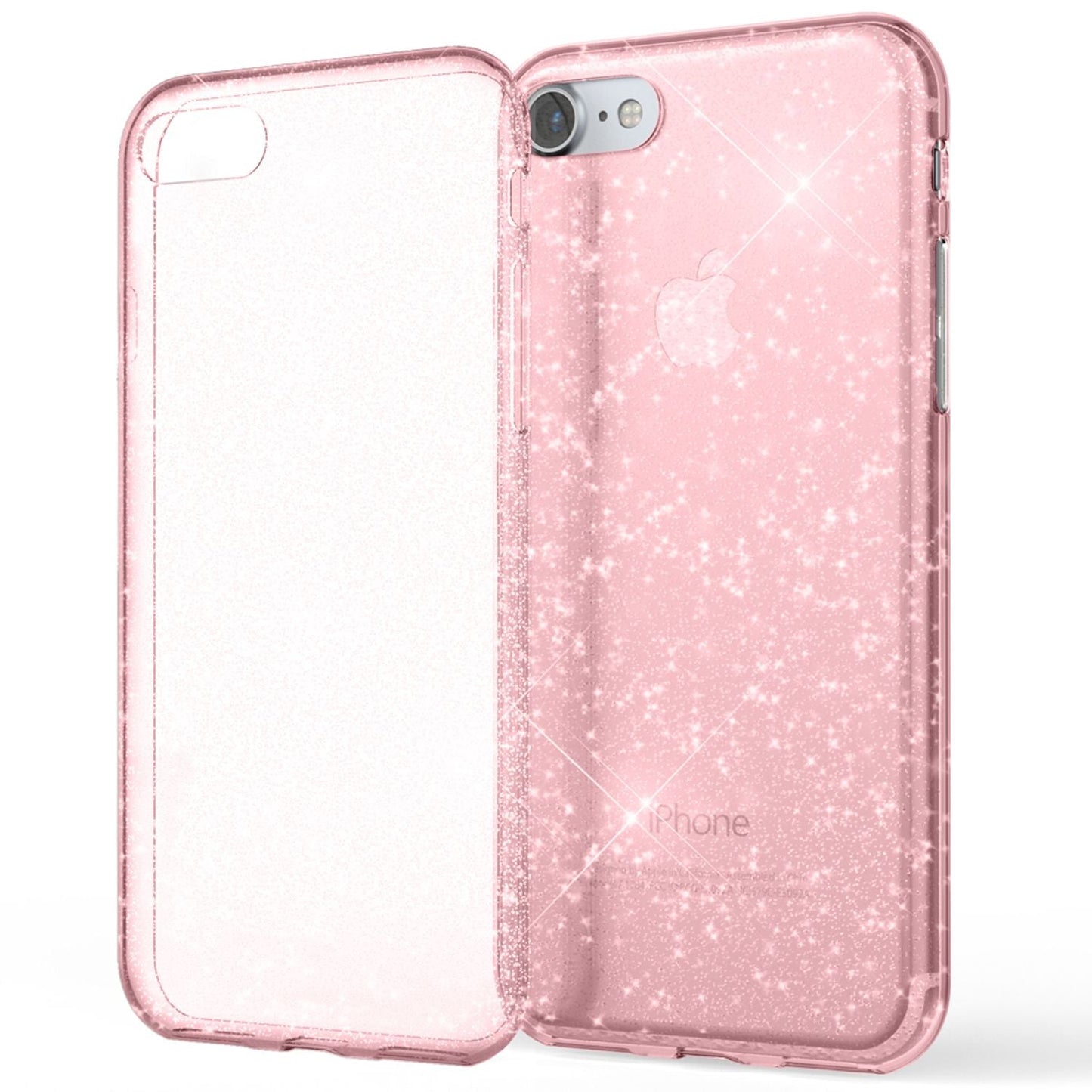 NALIA Handy Hülle für iPhone SE 2020 / 8 / 7, Glitzer Case Cover Schutz Tasche