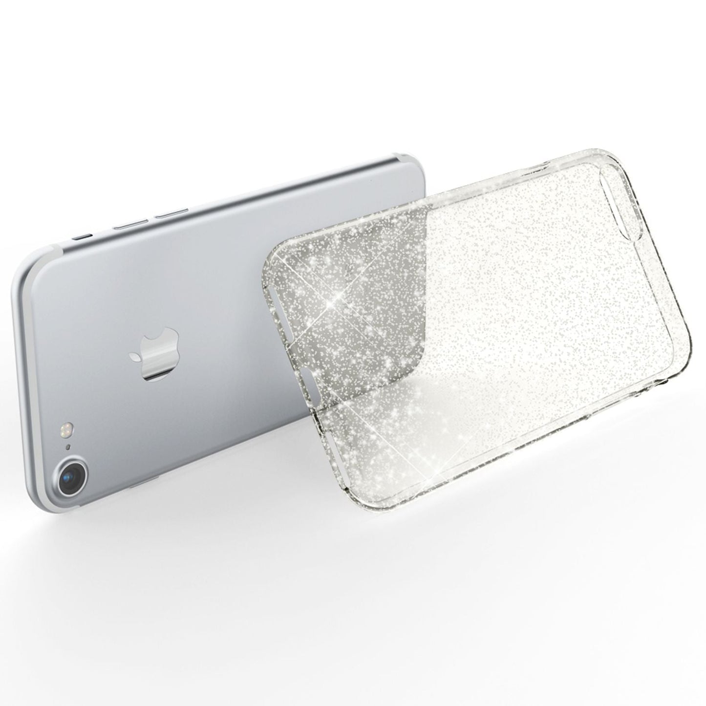 NALIA Handy Hülle für iPhone SE 2020 / 8 / 7, Glitzer Case Cover Schutz Tasche