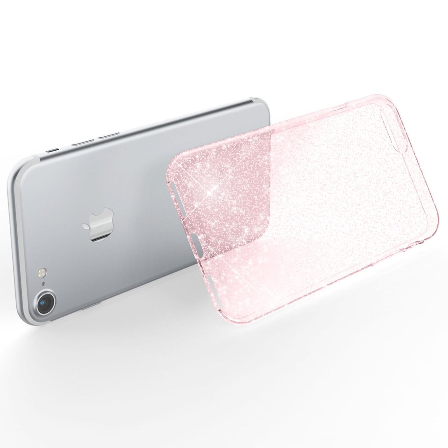 NALIA Handy Hülle für iPhone SE 2020 / 8 / 7, Glitzer Case Cover Schutz Tasche
