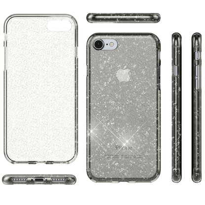 NALIA Handy Hülle für iPhone SE 2020 / 8 / 7, Glitzer Case Cover Schutz Tasche
