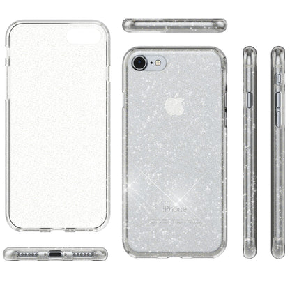 NALIA Handy Hülle für iPhone SE 2020 / 8 / 7, Glitzer Case Cover Schutz Tasche