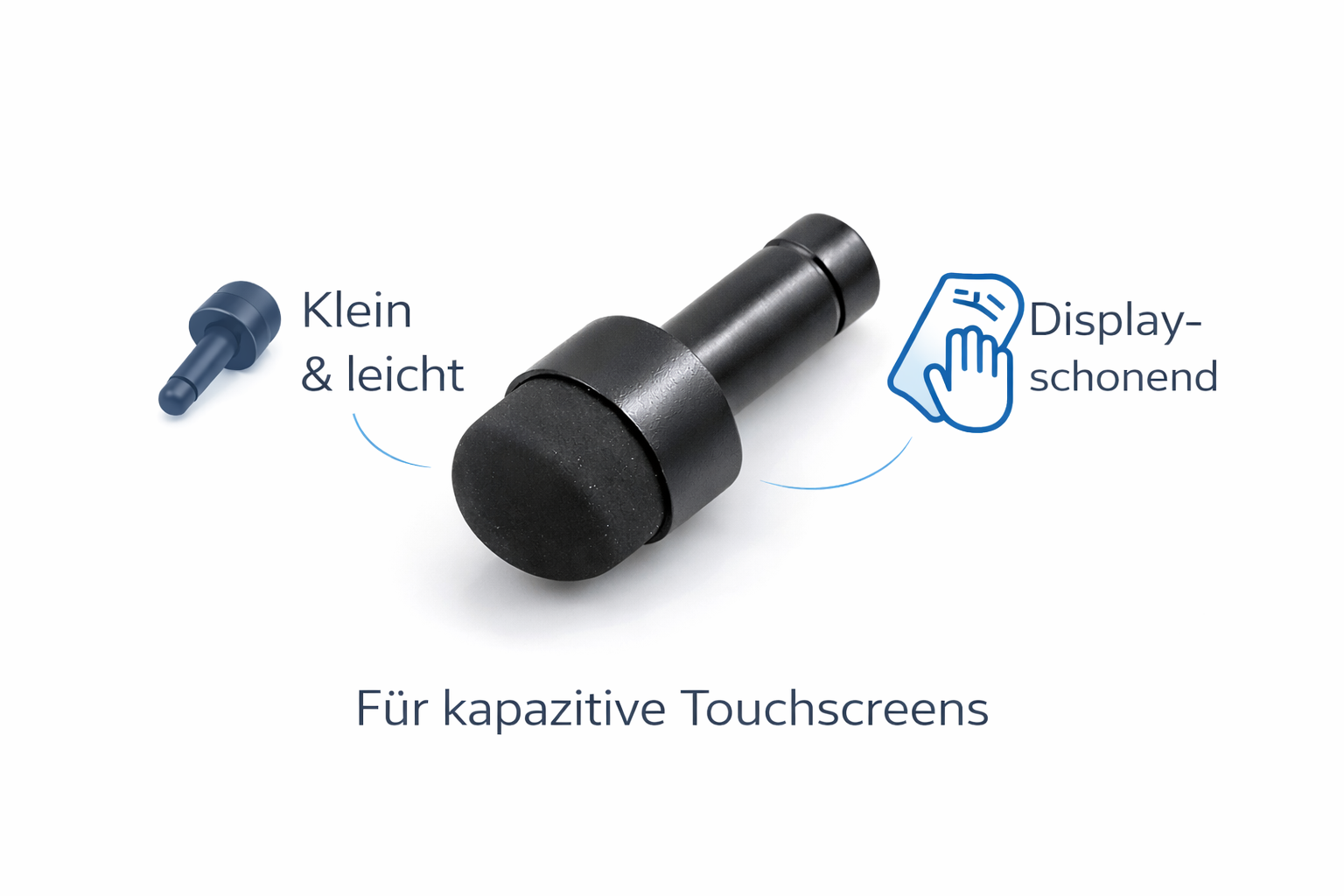 SYSTEM-S Mini Stylus Touch Pen für Touchscreen-Geräte schwarz - DREIKS