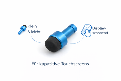 SYSTEM-S Mini Stylus Touch Pen mit Audio-Stecker – präziser Eingabestift für Touchscreens – kompatibel mit Smartphone, Tablet & PC blau