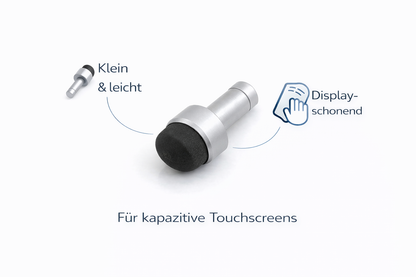 SYSTEM-S Mini Stylus Touch Pen für Touchscreen-Geräte grau silber-farbend