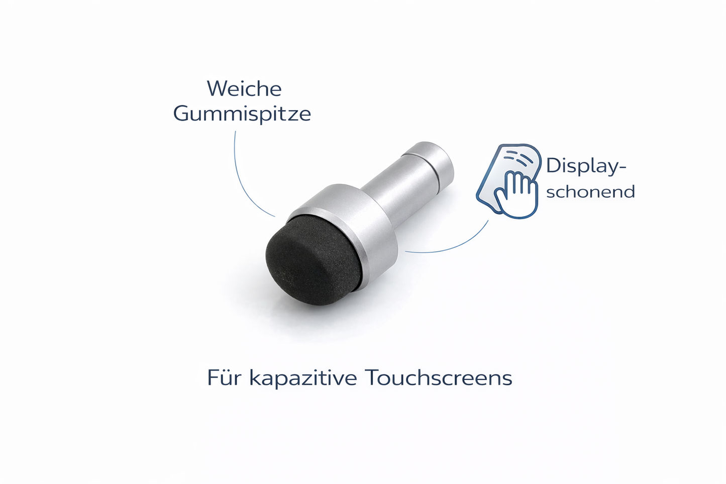 SYSTEM-S Mini Stylus Touch Pen für Touchscreen-Geräte grau silber-farbend