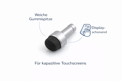 SYSTEM-S Mini Stylus Touch Pen für Touchscreen-Geräte grau silber-farbend