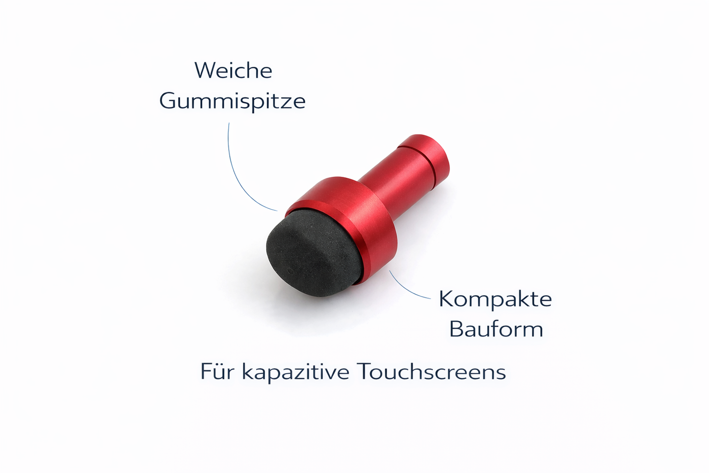 Stylus Stift Touch Pen Audio Stecker für Smartphone Tablet PC Rot