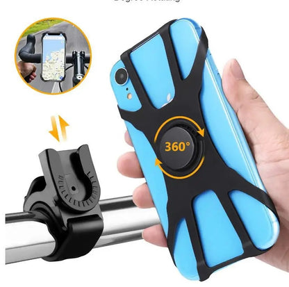 Mobile Phone Holder for Bicycle Silicon 360° Rotation Detachable or Undetachable
