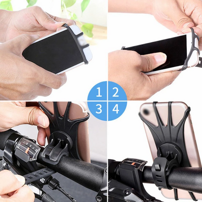 Mobile Phone Holder for Bicycle Silicon 360° Rotation Detachable or Undetachable