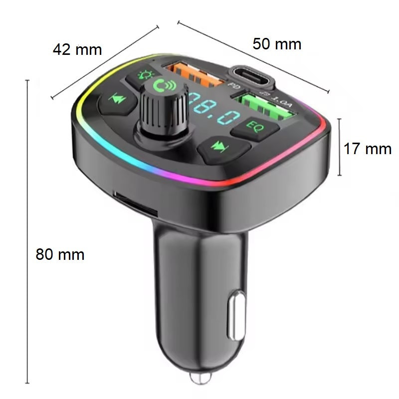 FM Transmitter Car Radio Bluetooth Adapter Dual USB PD Charger