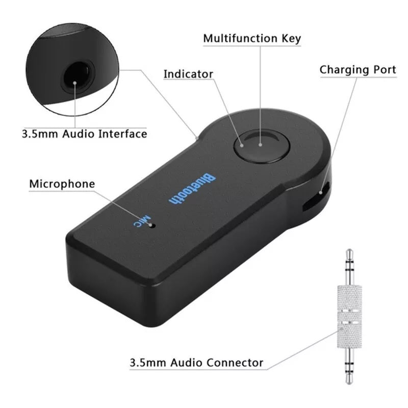 Wireless Car Bluetooth Receiver Audio AUX
