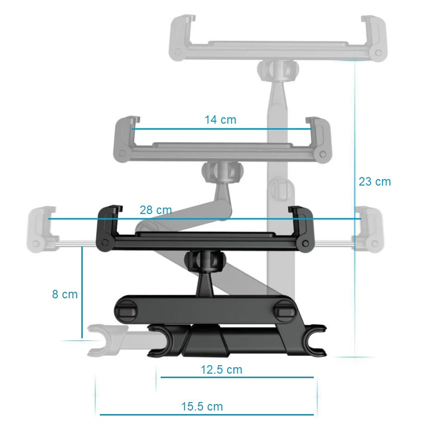 Car holder headrest car mount extendable