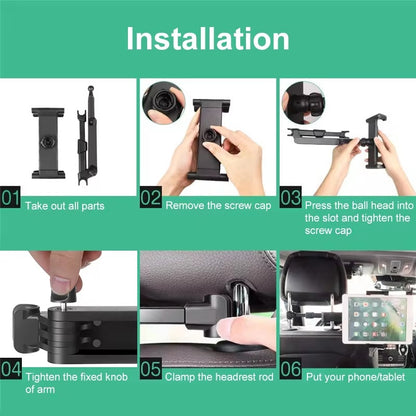 Car holder headrest car mount extendable