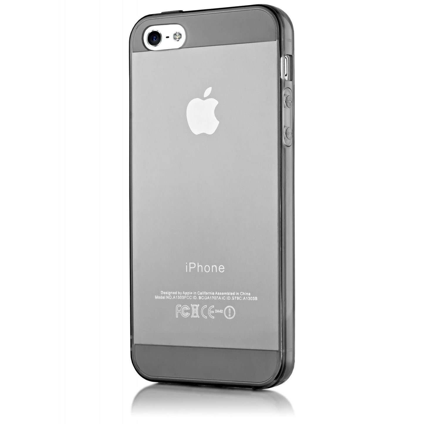 NALIA Handyhülle kompatibel mit iPhone 5 5S SE, Ultra-Slim Silikon Case Cover Schutzhülle Dünn Durchsichtig, Handy-Tasche Telefon-Schale Skin Back-Cover Etui Smart-Phone Bumper - Grau Transparent