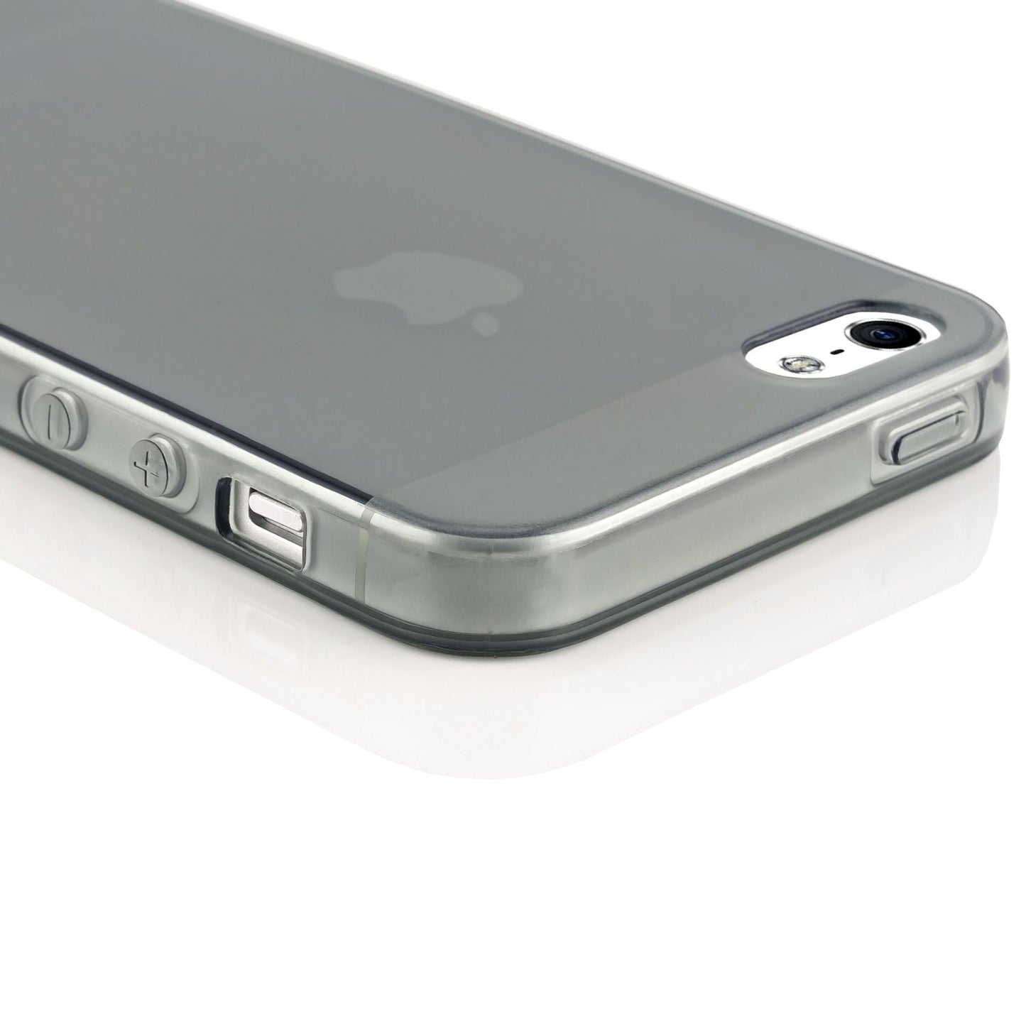 NALIA Handyhülle kompatibel mit iPhone 5 5S SE, Ultra-Slim Silikon Case Cover Schutzhülle Dünn Durchsichtig, Handy-Tasche Telefon-Schale Skin Back-Cover Etui Smart-Phone Bumper - Grau Transparent