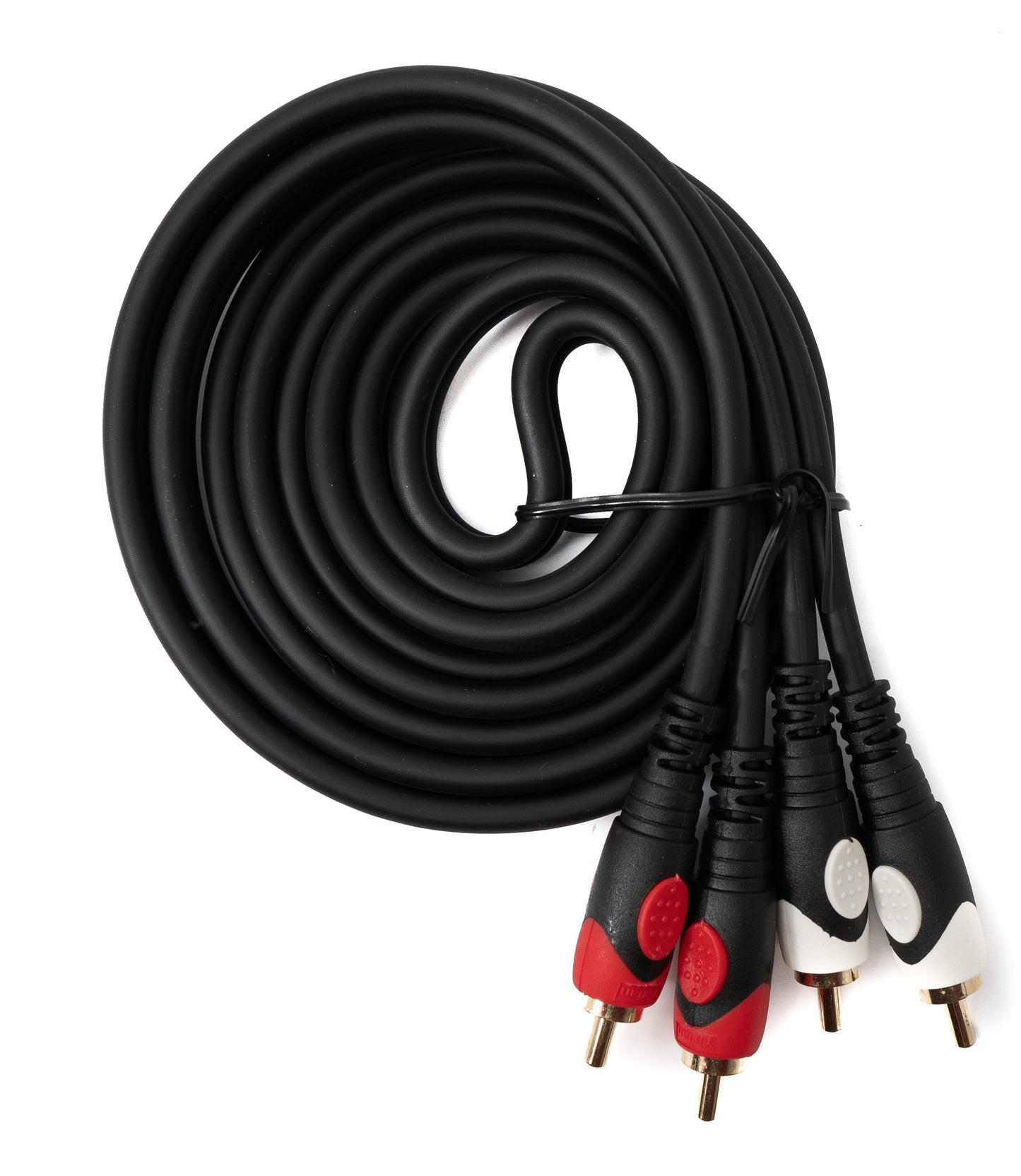 SYSTEM-S Cinch 2 RCA Kabel 1,8 m Stecker zu Stecker Stereo AV in Schwarz
