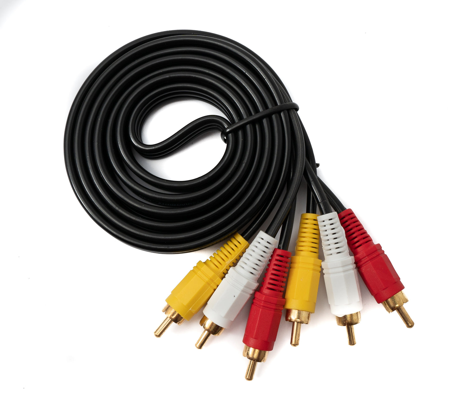SYSTEM-S Cinch 3 RCA Kabel 1,5 m Stecker zu Stecker Stereo & Composite AV Schwarz