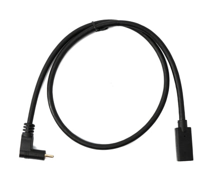 SYSTEM-S USB 3.1 Gen 2 cable 60 cm Type C male to female angled in black