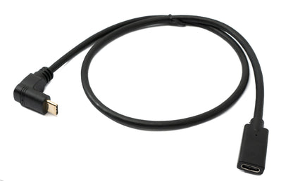 SYSTEM-S USB 3.1 Gen 2 cable 60 cm Type C male to female angled in black