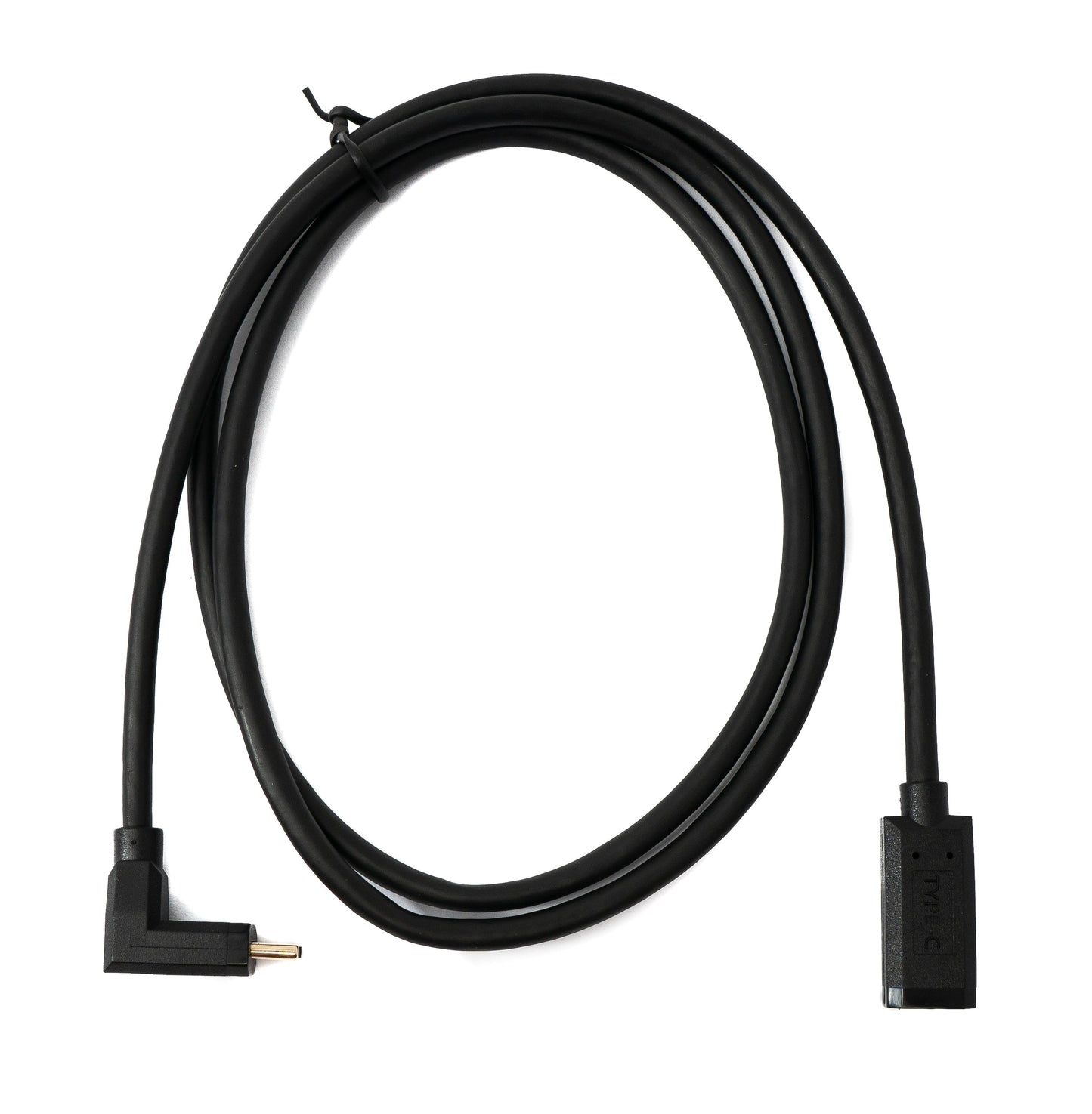 SYSTEM-S USB 3.1 Gen 2 Kabel 100 cm Typ C Stecker zu Buchse Winkel in Schwarz