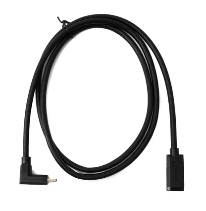 SYSTEM-S USB 3.1 Gen 2 Kabel 100 cm Typ C Stecker zu Buchse Winkel in Schwarz